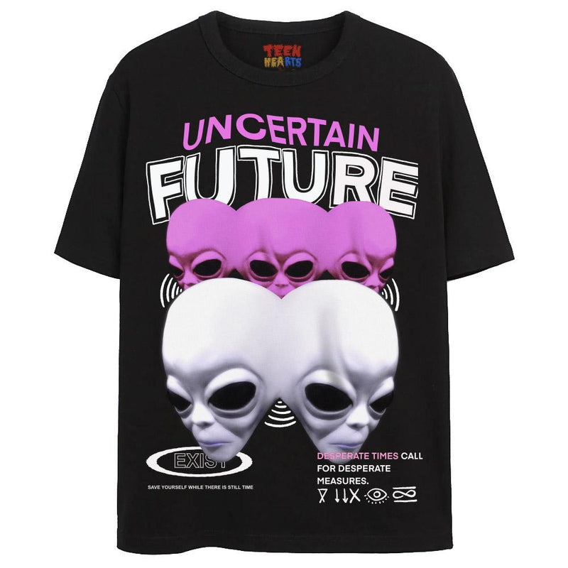 UNCERTAIN FUTURE T-Shirts DTG Small BLACK 2