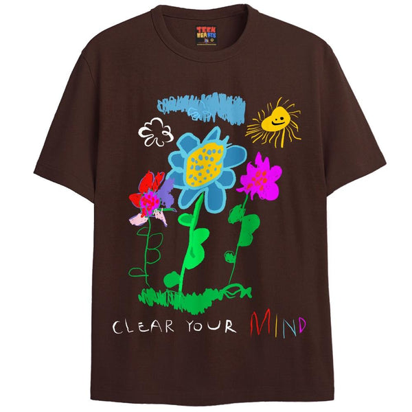 CLEAR YOUR MIND T-Shirts DTG Small Brown 