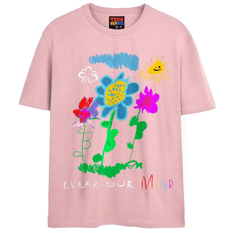 CLEAR YOUR MIND T-Shirts DTG Small Pink 