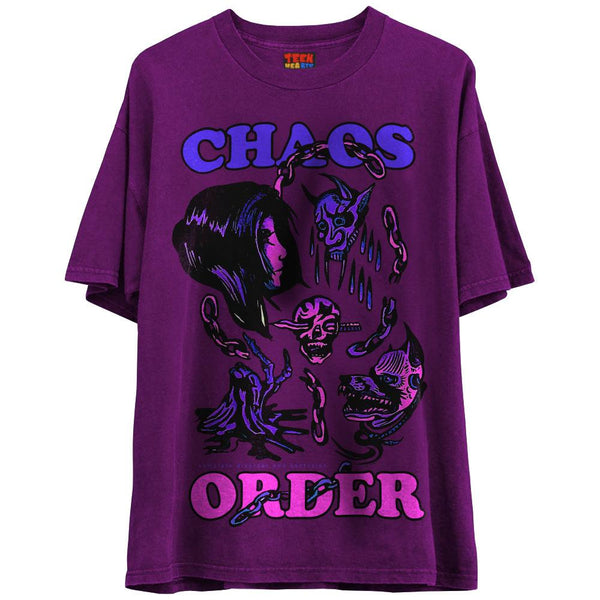 CHAOS / ORDER T-Shirts DTG Small PURPLE 