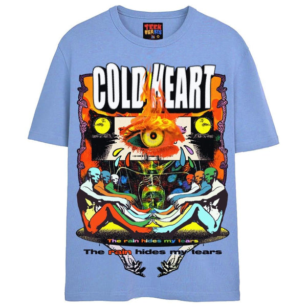 COLD HEART T-Shirts DTG Small Blue 