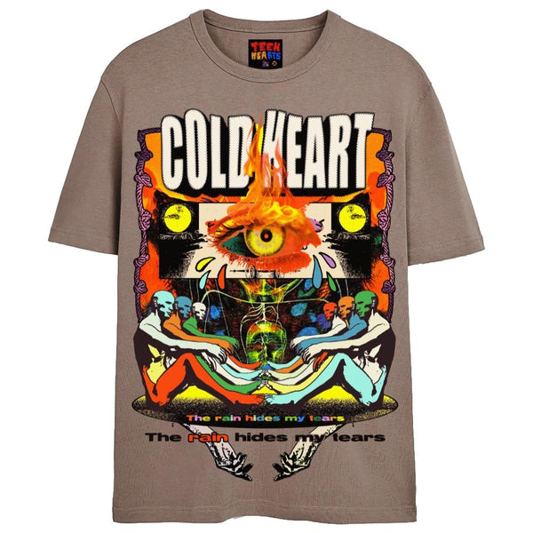COLD HEART T-Shirts DTG Small Tan 