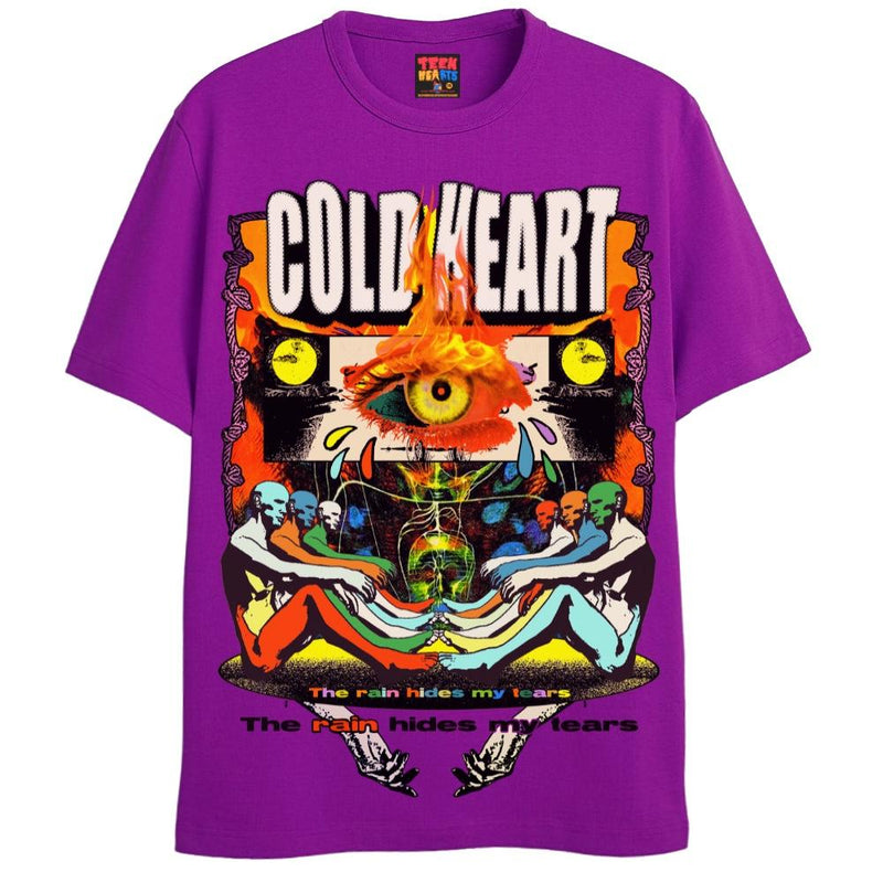 COLD HEART T-Shirts DTG Small Purple 