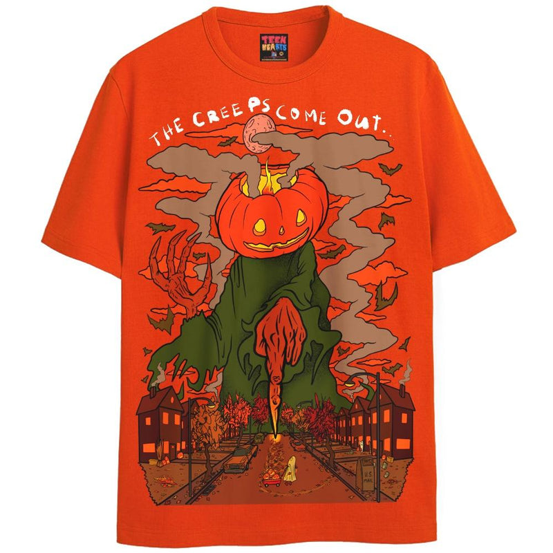 CREEPS COME OUT T-Shirts DTG Small Orange 