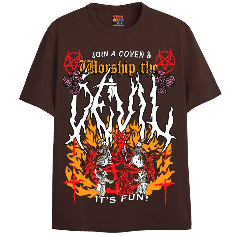 JOIN A COVEN T-Shirts DTG Small Brown 