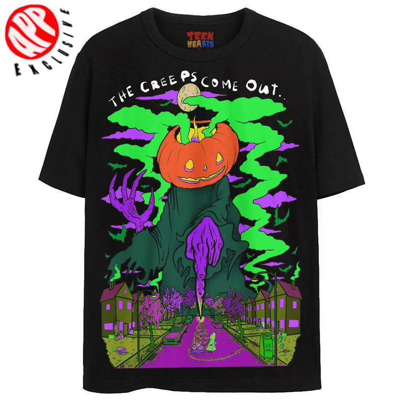 CREEPS COME OUT T-Shirts DTG Small Black 