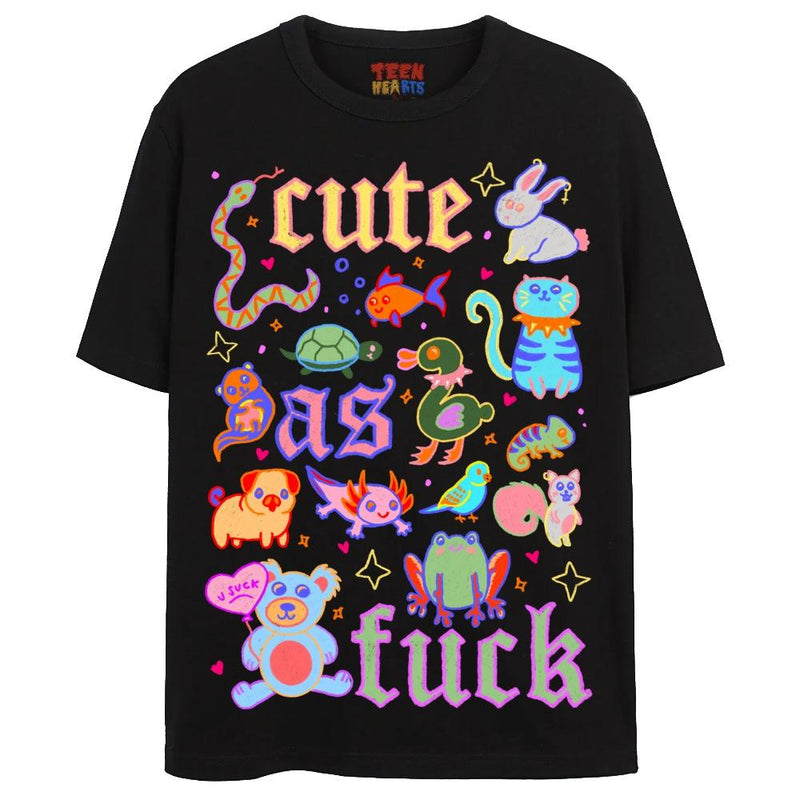 CUTE AF T-Shirts DTG Small Black 