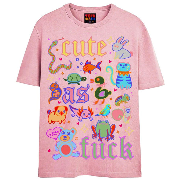 CUTE AF T-Shirts DTG Small Pink 