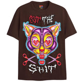 CUT THE SHIT T-Shirts DTG Small Brown 