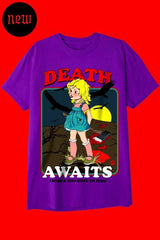 DEATH AWAITS T-Shirts DTG Small PURPLE 