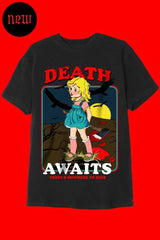 DEATH AWAITS T-Shirts DTG Small BLACK 