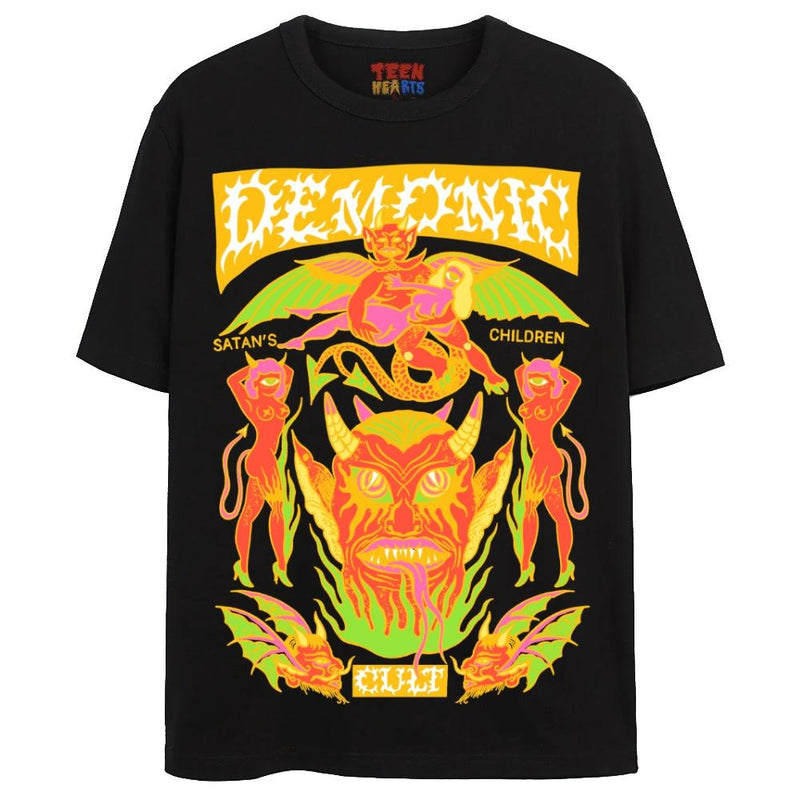 DEMONIC CULT T-Shirts DTG Small Black 