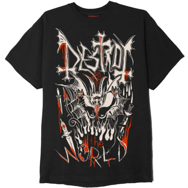 DESTROY THE WORLD T-Shirts DTG Small BLACK 
