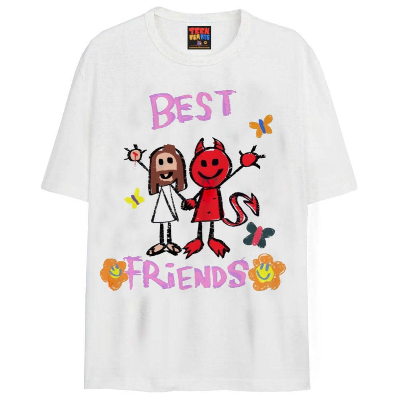 BEST FRIENDS T-Shirts DTG Small WHITE 