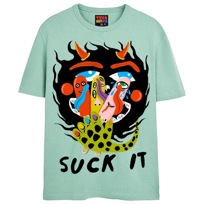 SUCK IT T-Shirts DTG Small Blue 
