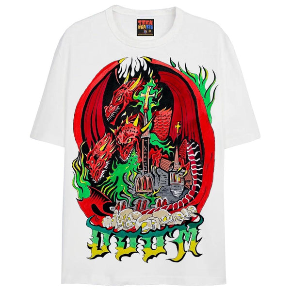 DOOM DRAGON T-Shirts DTG Small White 