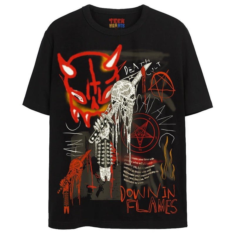 DOWN IN FLAMES T-Shirts DTG 