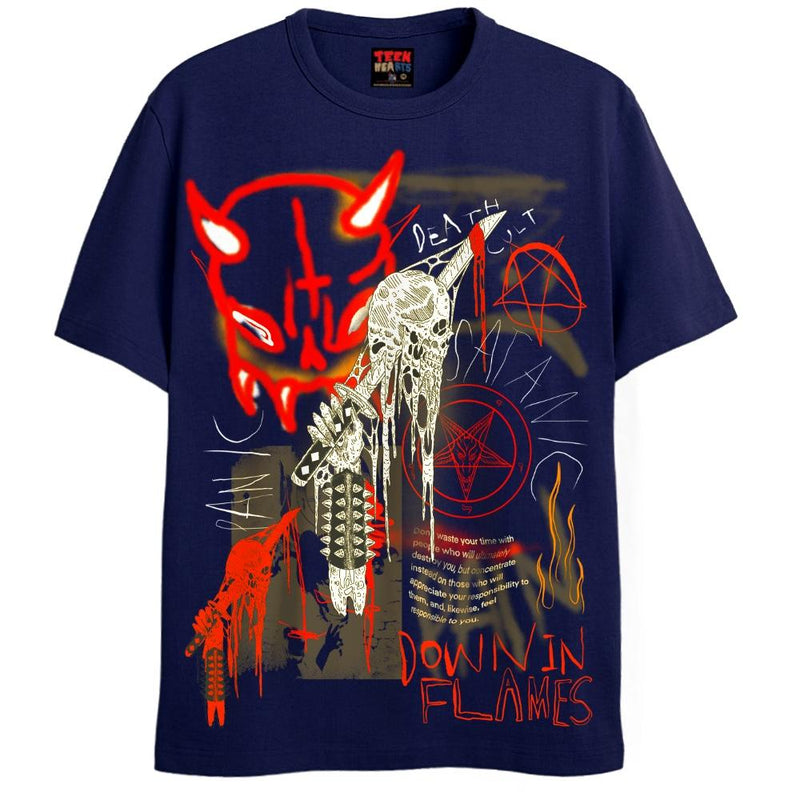DOWN IN FLAMES T-Shirts DTG 