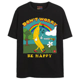 DON'T WORRY T-Shirts DTG Small BLACK 