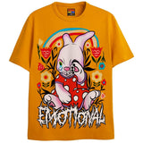 EMOTIONAL BUNNY T-Shirts DTG Small Gold 