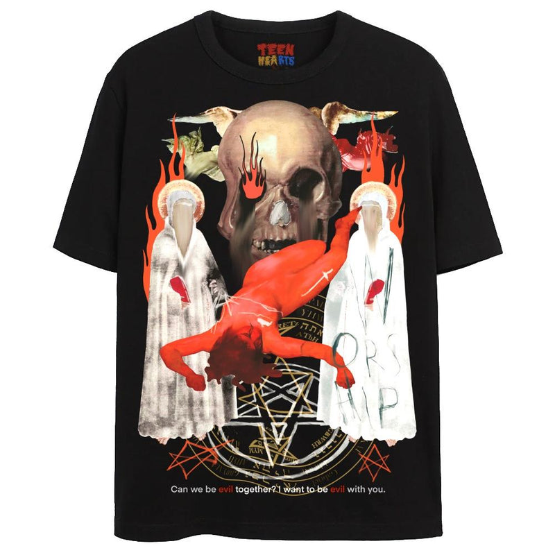 EVIL WITH YOU T-Shirts DTG Small BLACK 