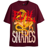EVIL SNAKES T-Shirts DTG Small Red 