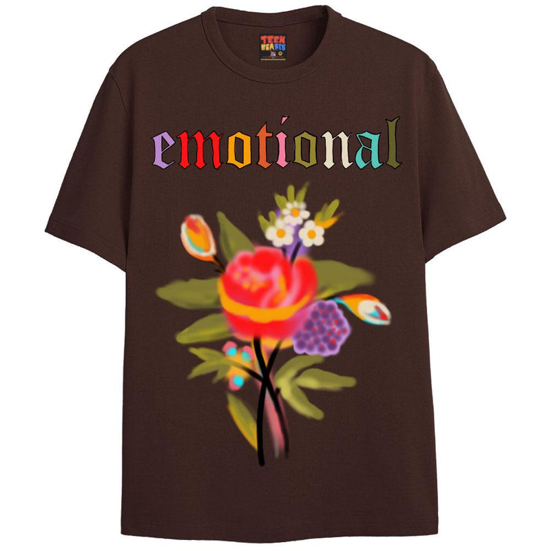 EMOTIONAL T-Shirts DTG Small BROWN 