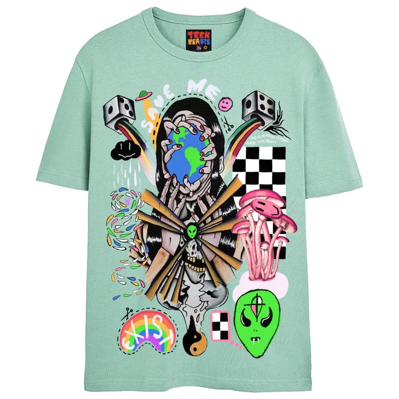 LET ME EXIST T-Shirts DTG Small AQUA 