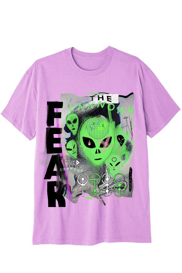 FEAR THE UNKNOWN T-Shirts DTG Small LAVENDER 