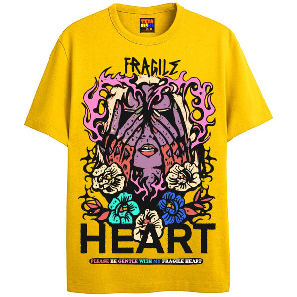 FRAGILE HEART T-Shirts DTG Small YELLOW 