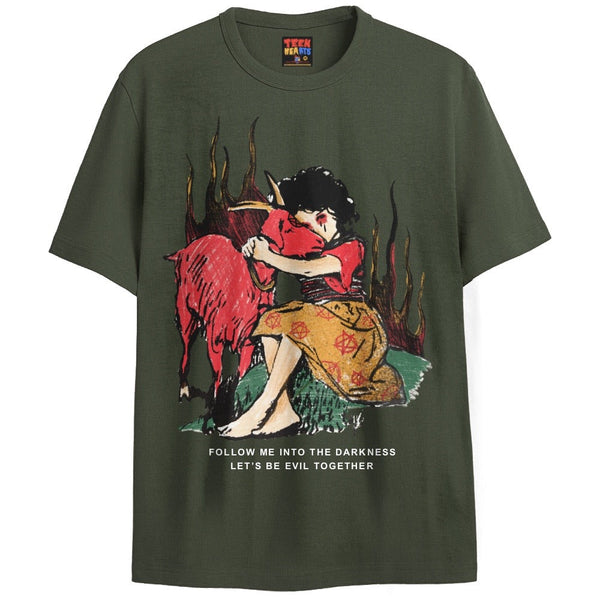 INTO THE DARKNESS T-Shirts DTG Small Green 