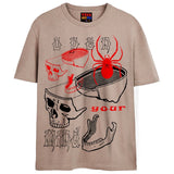 SKULL FRAGMENTS T-Shirts DTG Small Tan 