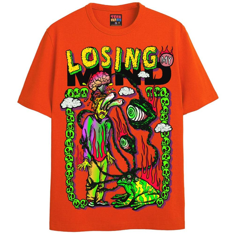 LOSING MY MIND T-Shirts DTG Small Orange 