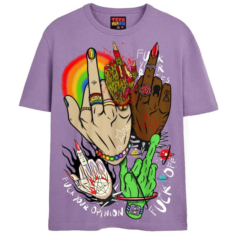 FU COLLAGE T-Shirts DTG Small Lavender 