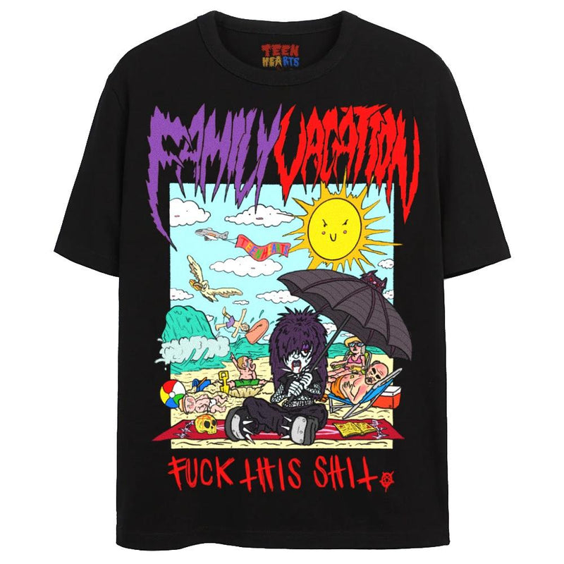FAMILY VACATION T-Shirts DTG Small Black 