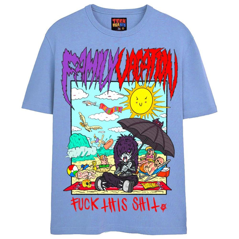 FAMILY VACATION T-Shirts DTG Small Blue 