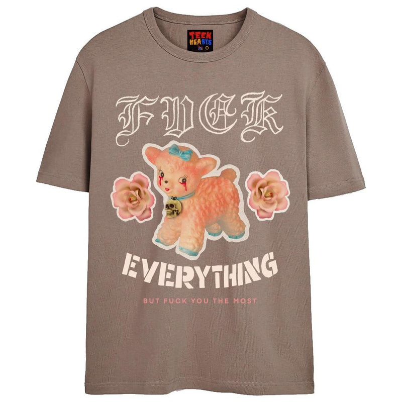 F YOU THE MOST T-Shirts DTG Small Tan 