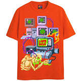 GAME OVER T-Shirts DTG Small Orange 