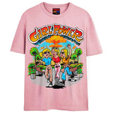 GIRL POWER T-Shirts DTG Small Pink 