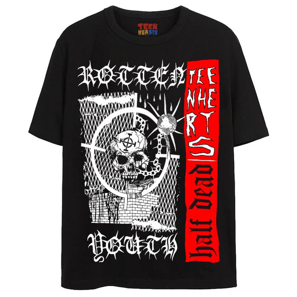 ROTTEN YOUTH T-Shirts DTG Small Black 
