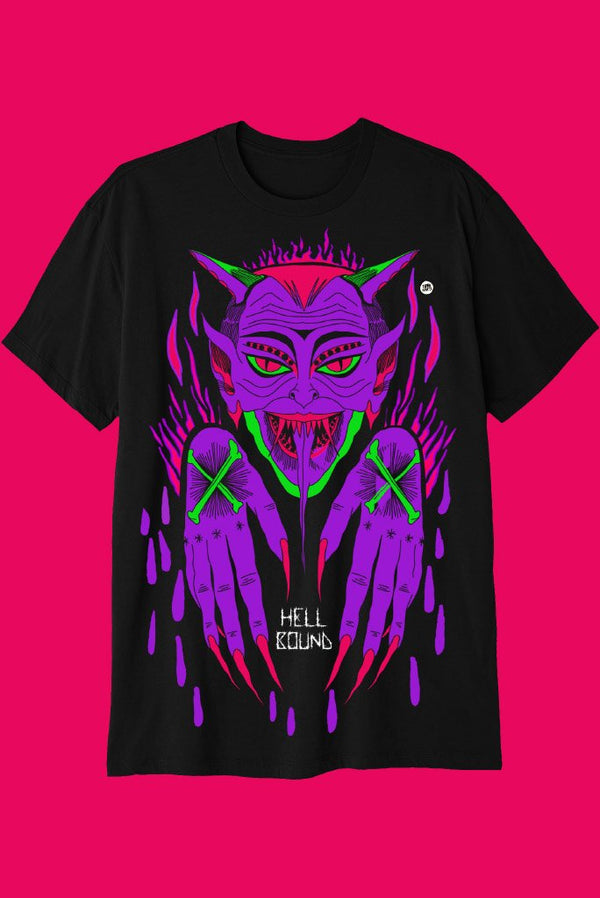 HELL BOUND T-Shirts DTG Small PURPLE DEMON 