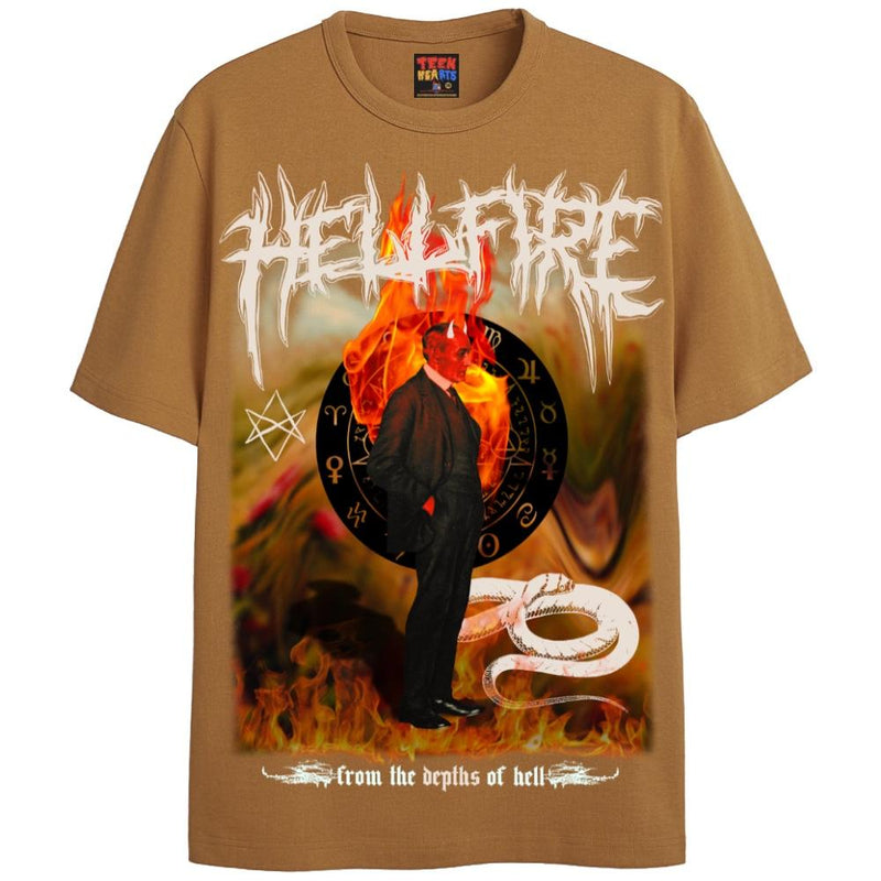 HELLFIRE T-Shirts DTG Small Brown 