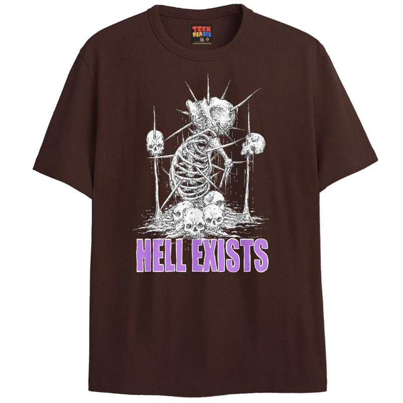 HELL EXISTS T-Shirts DTG Small Brown 