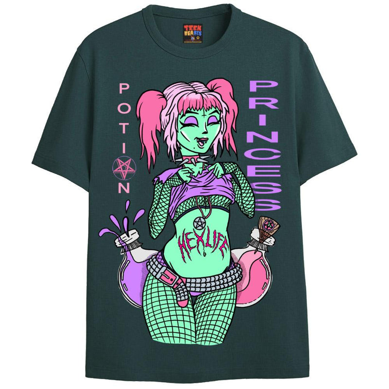 POTION PRINCESS T-Shirts DTG Small GREEN 