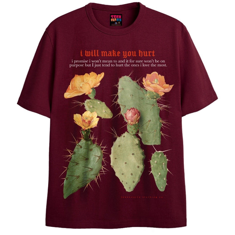 I WILL HURT YOU T-Shirts DTG Small Maroon 