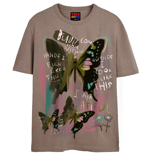 I AM BEAUTIFUL T-Shirts DTG Small Tan 