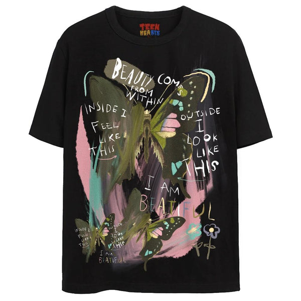 I AM BEAUTIFUL T-Shirts DTG Small Black 