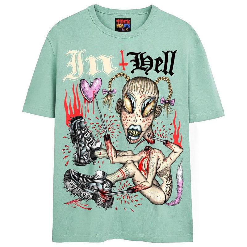 IN HELL T-Shirts DTG Small Blue 