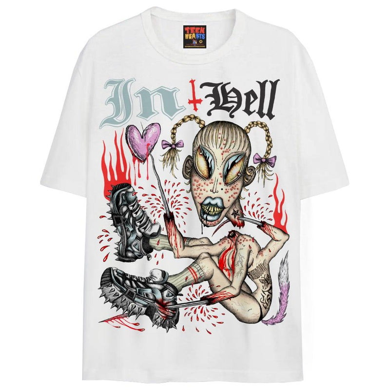 IN HELL T-Shirts DTG Small White 