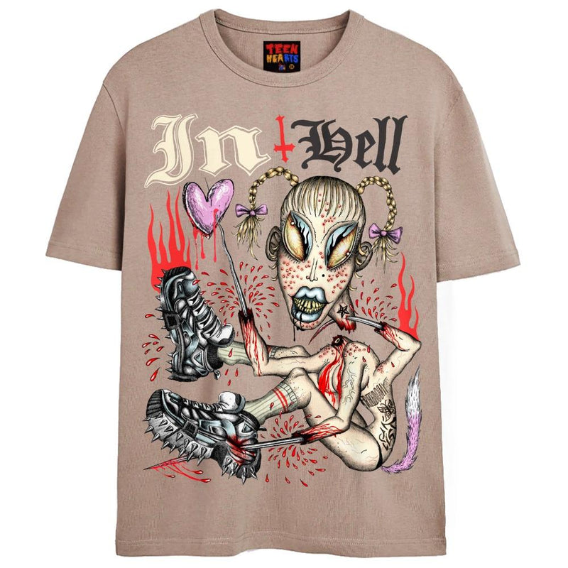 IN HELL T-Shirts DTG Small Tan 